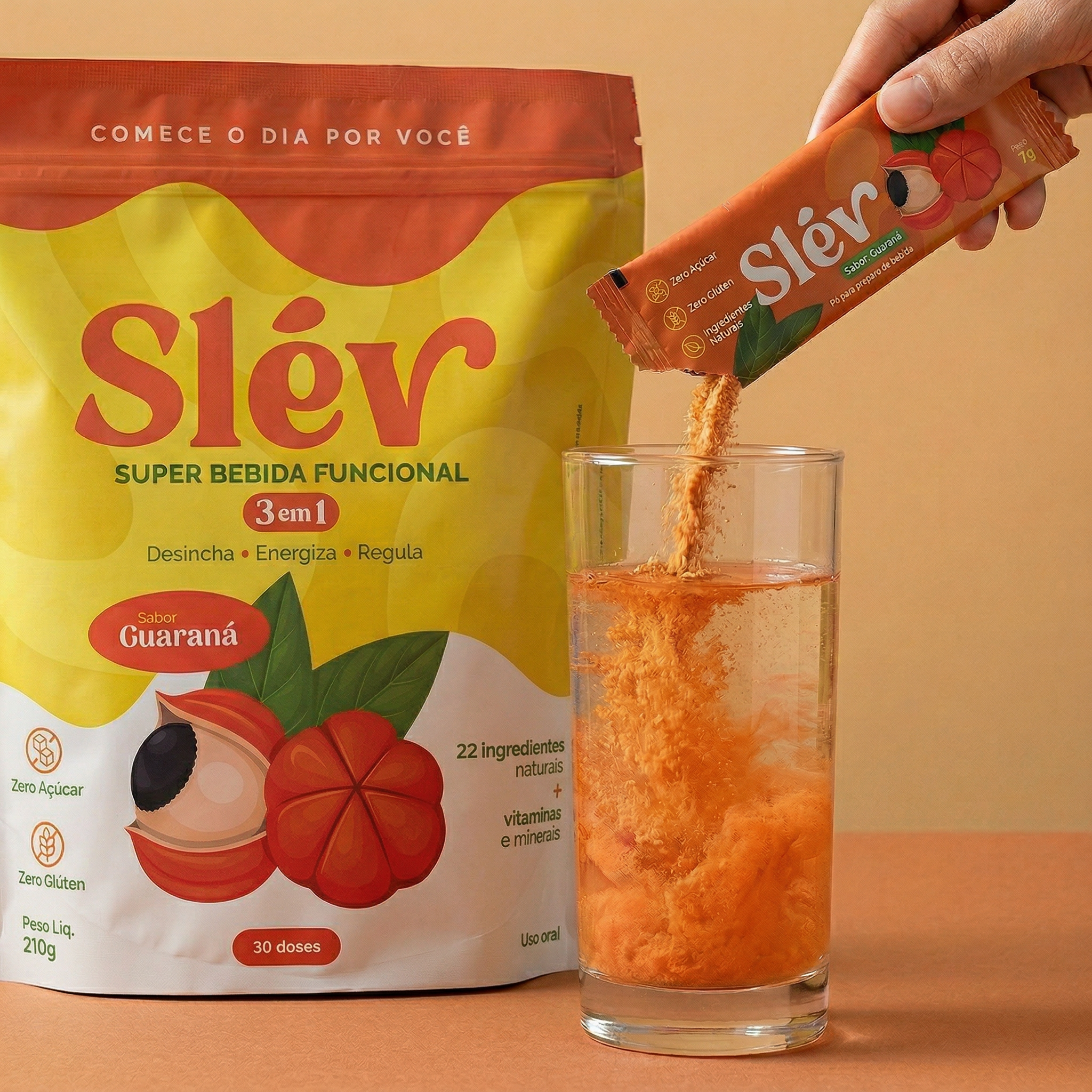 SLÉV na cozinha: pouch, sachê e bebida preparada